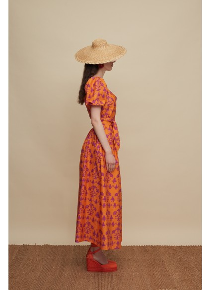 HERAKLEIO MAXI DRESS (PANDA ORANGE PRINT)