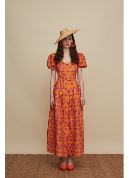 HERAKLEIO MAXI DRESS (PANDA ORANGE PRINT)