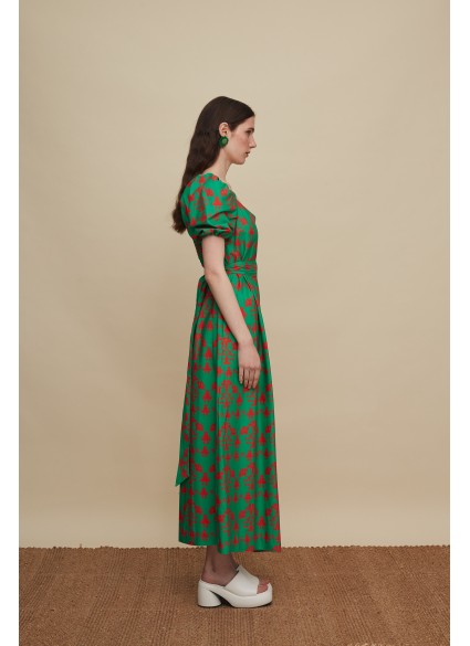 HERAKLEIO MAXI DRESS (PANDA GREEN PRINT)