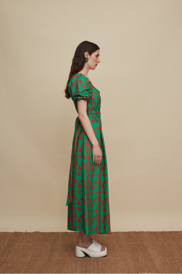 HERAKLEIO MAXI DRESS (PANDA GREEN PRINT)