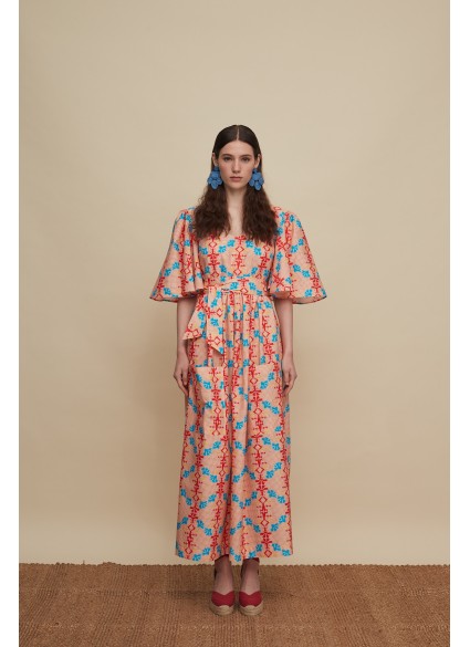 VATOLAKOS MAXI DRESS (KOUSKOUSES RED PRINT)