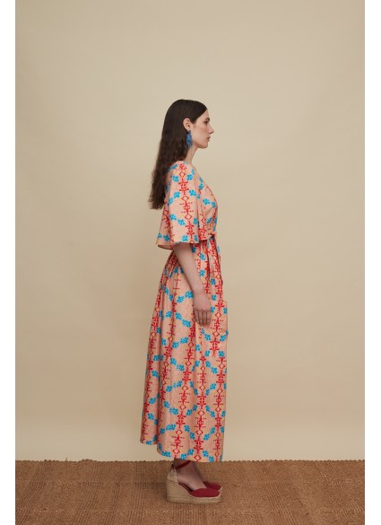 VATOLAKOS MAXI DRESS (KOUSKOUSES RED PRINT)