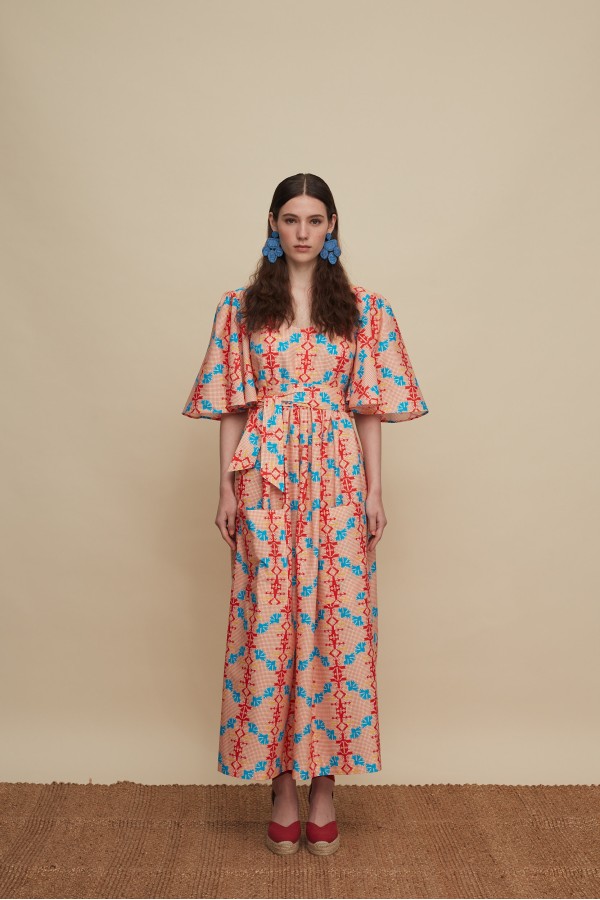 VATOLAKOS MAXI DRESS (KOUSKOUSES RED PRINT)