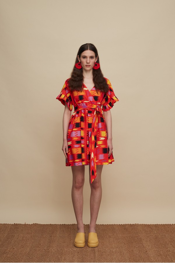 DIKTI MINI DRESS (PATANIA RED PRINT)