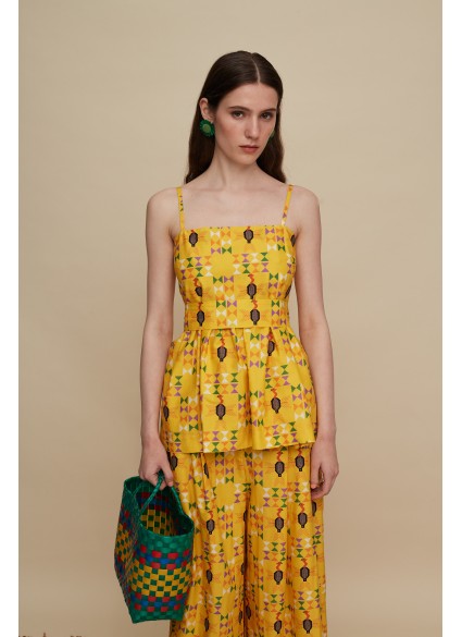 KISSAMOS TOP (FOLK BIRD PRINT)