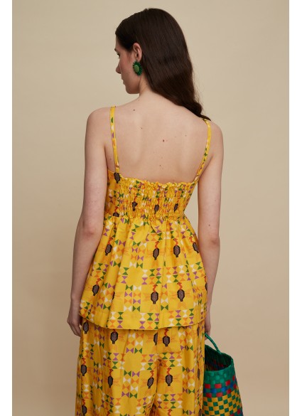 KISSAMOS TOP (FOLK BIRD PRINT)