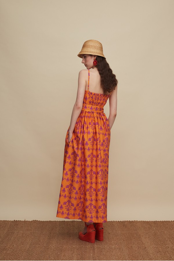 ZAROS MAXI DRESS (PANDA ORANGE PRINT)