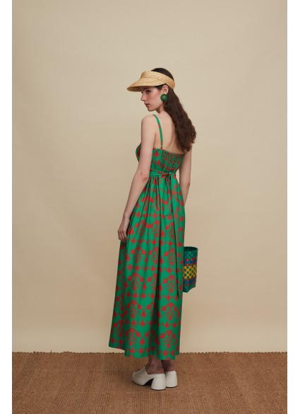 ZAROS MAXI DRESS (PANDA GREEN PRINT)
