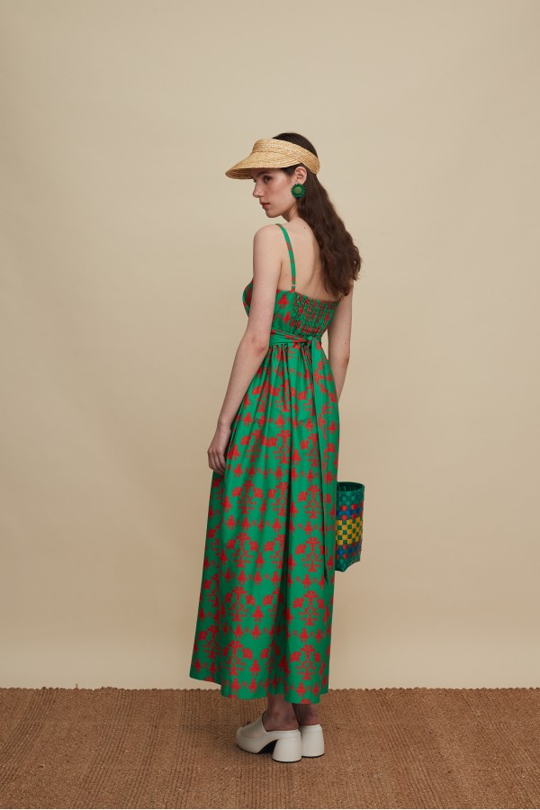 ZAROS MAXI DRESS (PANDA GREEN PRINT)