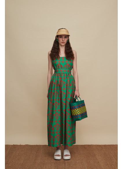 ZAROS MAXI DRESS (PANDA GREEN PRINT)