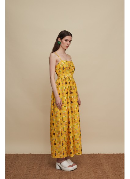 ZAROS MAXI DRESS (FOLK BIRD PRINT)