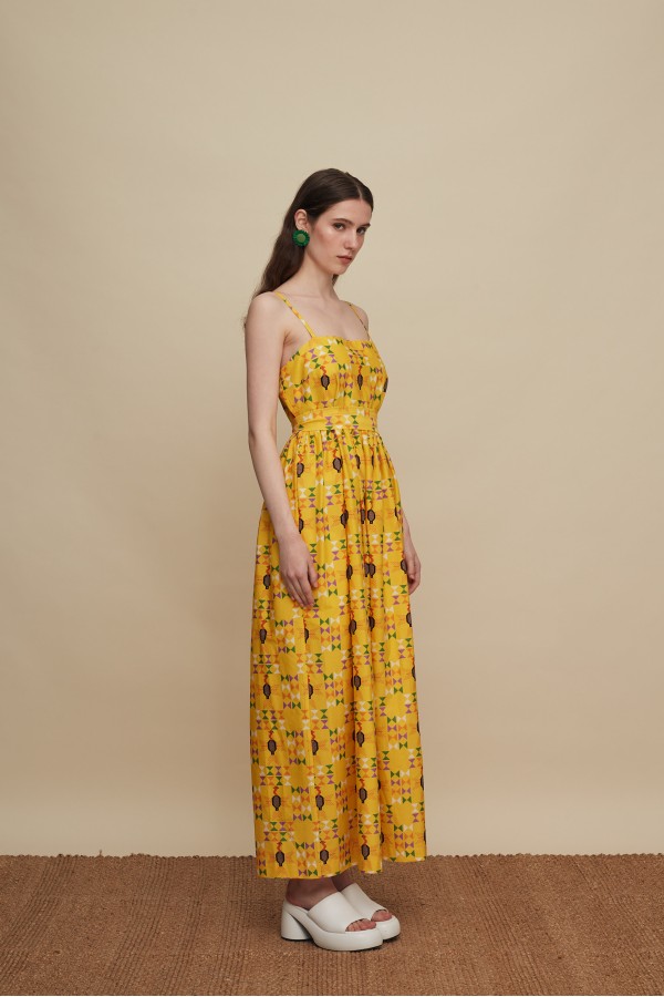 ZAROS MAXI DRESS (FOLK BIRD PRINT)