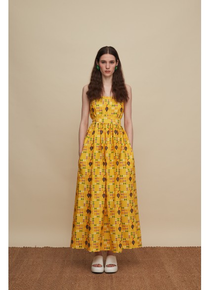 ZAROS MAXI DRESS (FOLK BIRD PRINT)