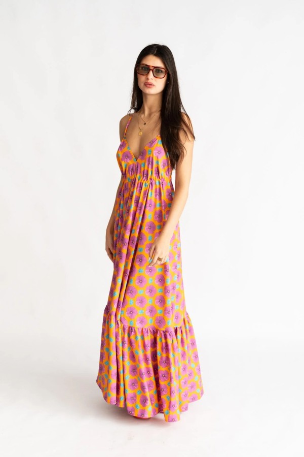 Orange Lily Backless Dress