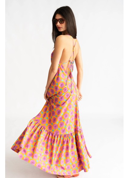Orange Lily Backless Dress