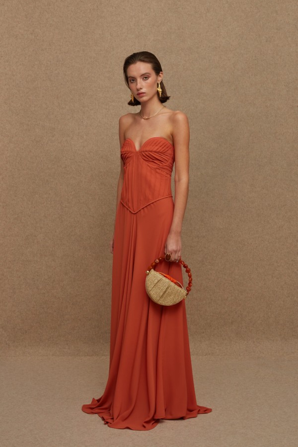 SELINI DRESS TERRACOTTA