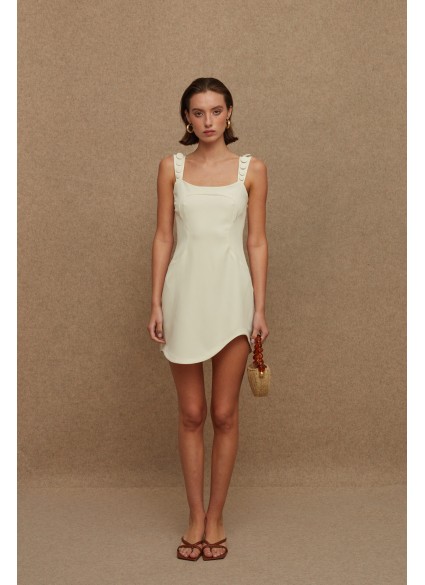 PEPITA DRESS ECRU