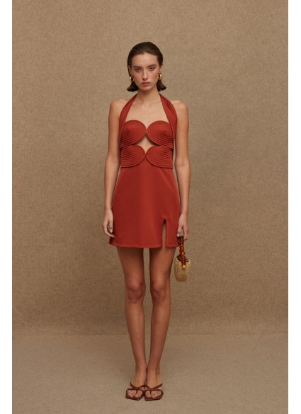 KALLOS DRESS TERRACOTTA MINI