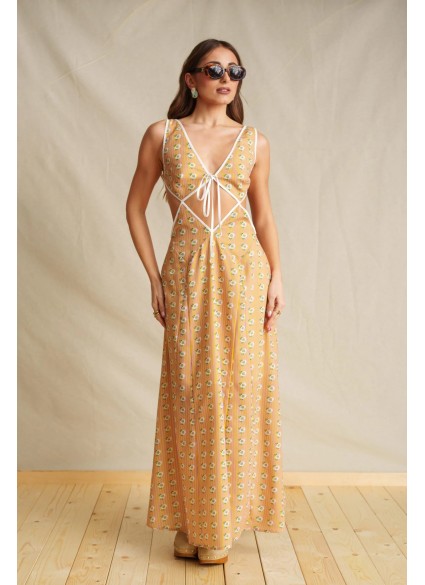 Orange Lora Backless Dress