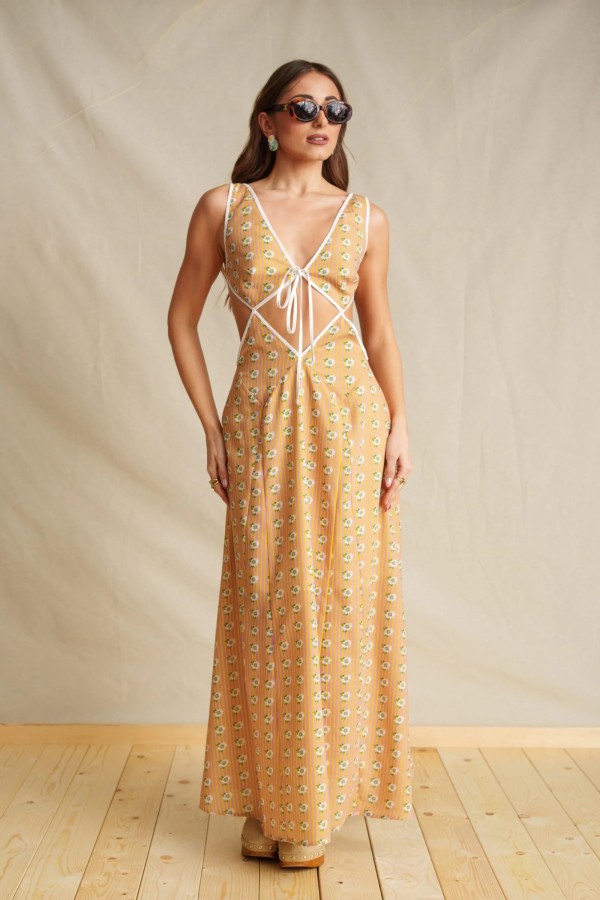 Orange Lora Backless Dress