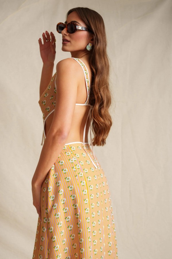 Orange Lora Backless Dress