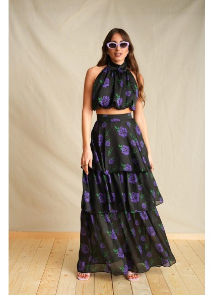 Purple Dalia Maxi Skirt