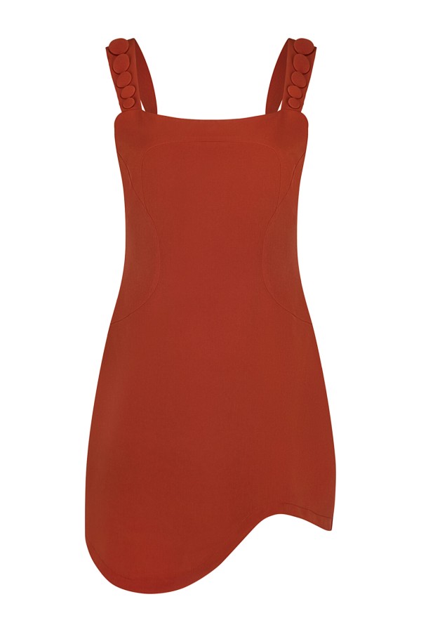 PEPITA DRESS TERRACOTTA
