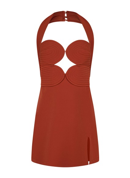 KALLOS DRESS TERRACOTTA MINI