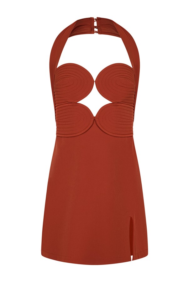 KALLOS DRESS TERRACOTTA MINI