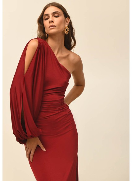 STACEY RED WINE DRESS