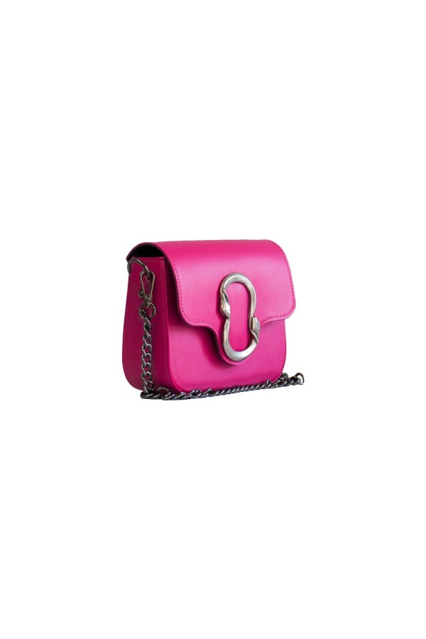 Eden Leather Shoulder Bag - Hot Pink