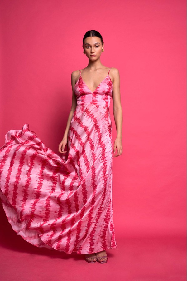 Trilogy Floradora Satin Dress Pink 