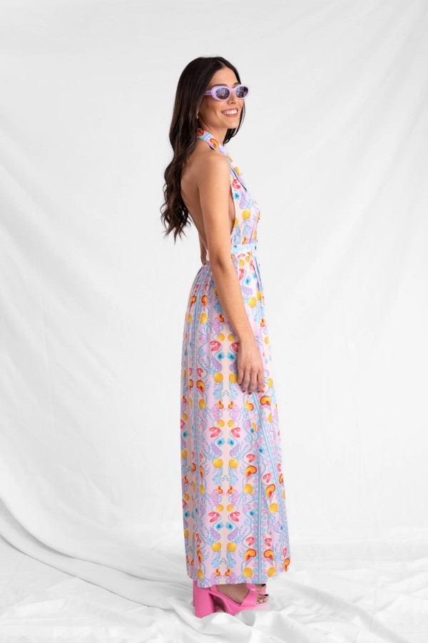 Clam Shell Backless Dress
