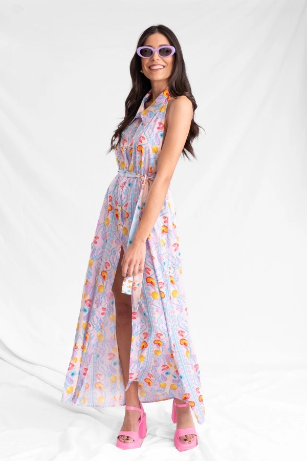 Clam Shell Backless Dress